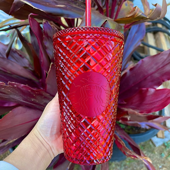 ❤️New Starbucks Jewel Diamond bling Red❣️studded Cold Cup❤️ - Picture 1 of 7